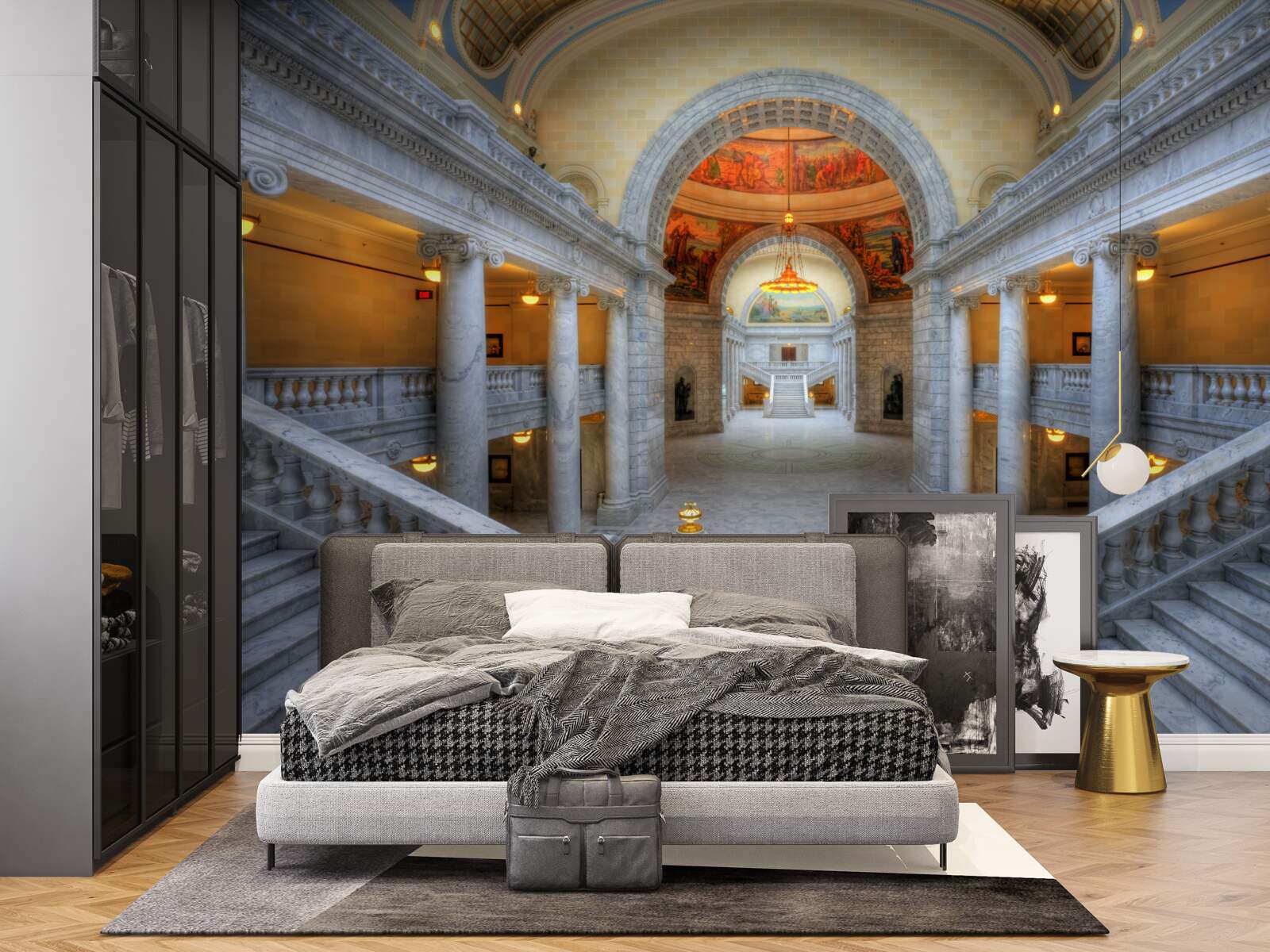 Papier peint une série d'escaliers à volées courbes