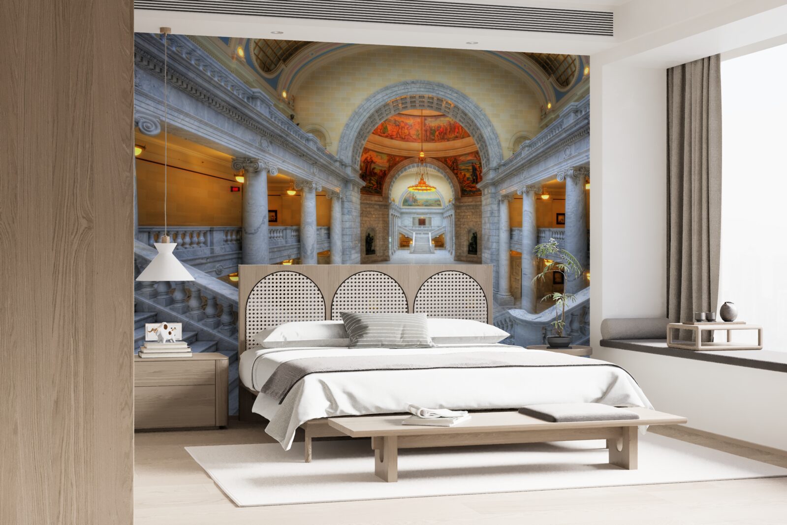 Papier peint une série d'escaliers à volées courbes