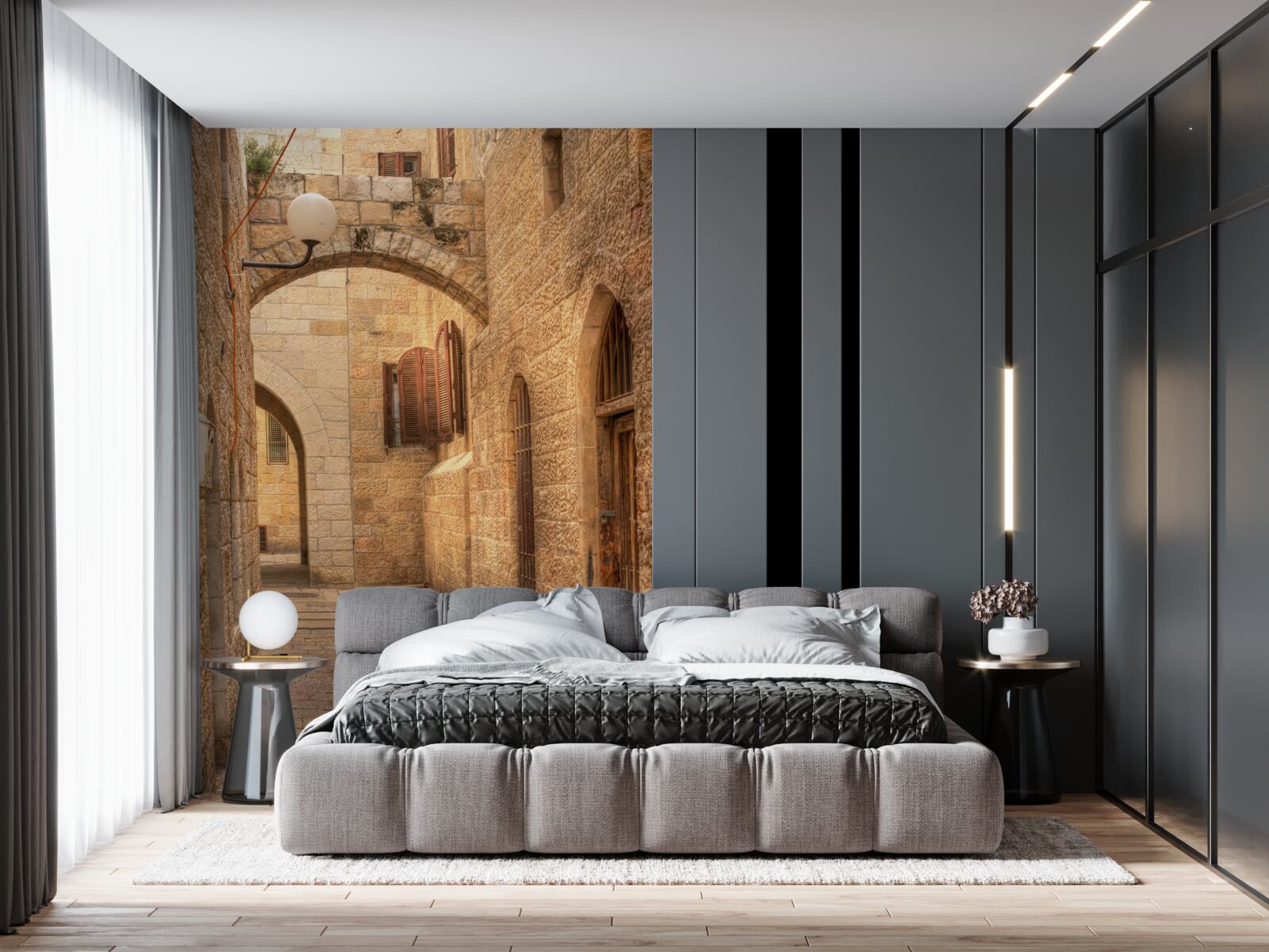 Papier peint arche en pierre dans la partie historique de la ville