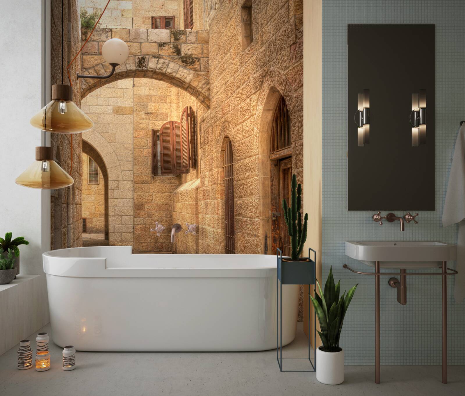 Papier peint arche en pierre dans la partie historique de la ville