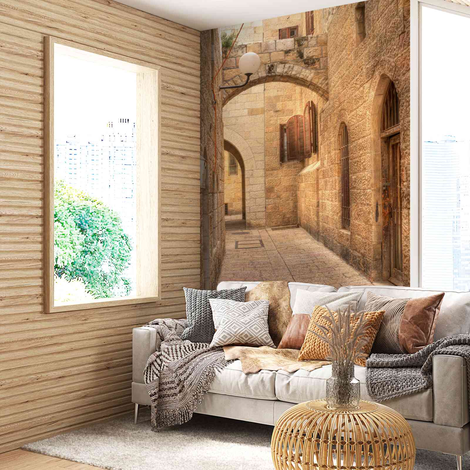 Papier peint arche en pierre dans la partie historique de la ville