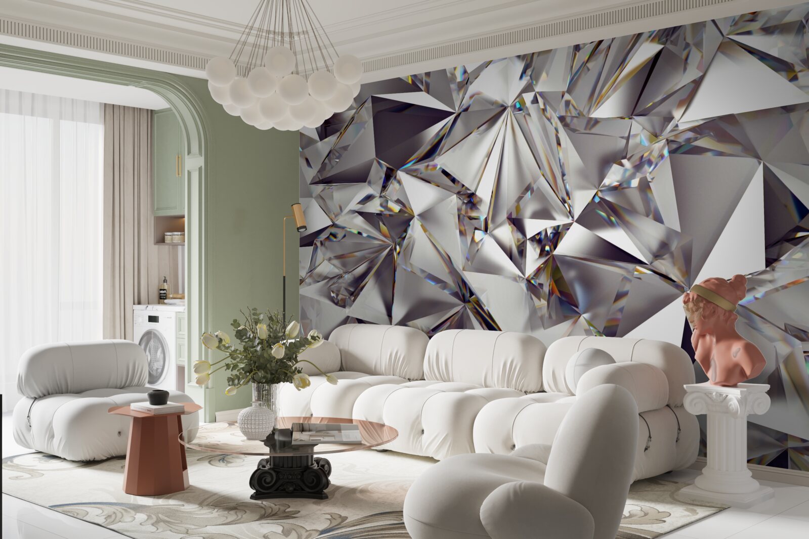 Papier peint abstraction à l'aide de formes géométriques