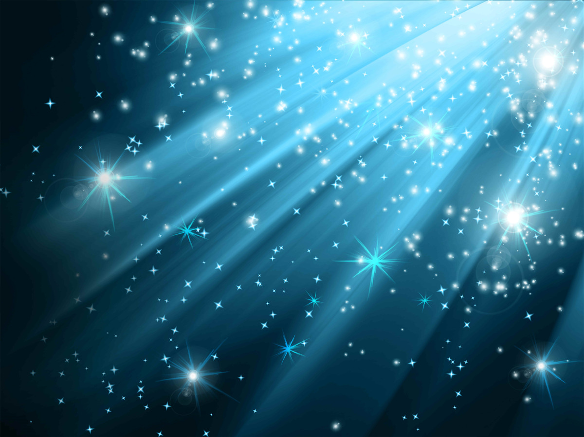 Papier peint Des rayons de lune brillants dans un ciel parsemé d'étoiles