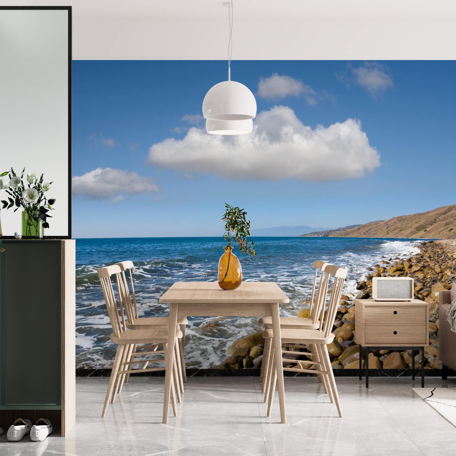 Papier peint les eaux tumultueuses de la côte rocheuse