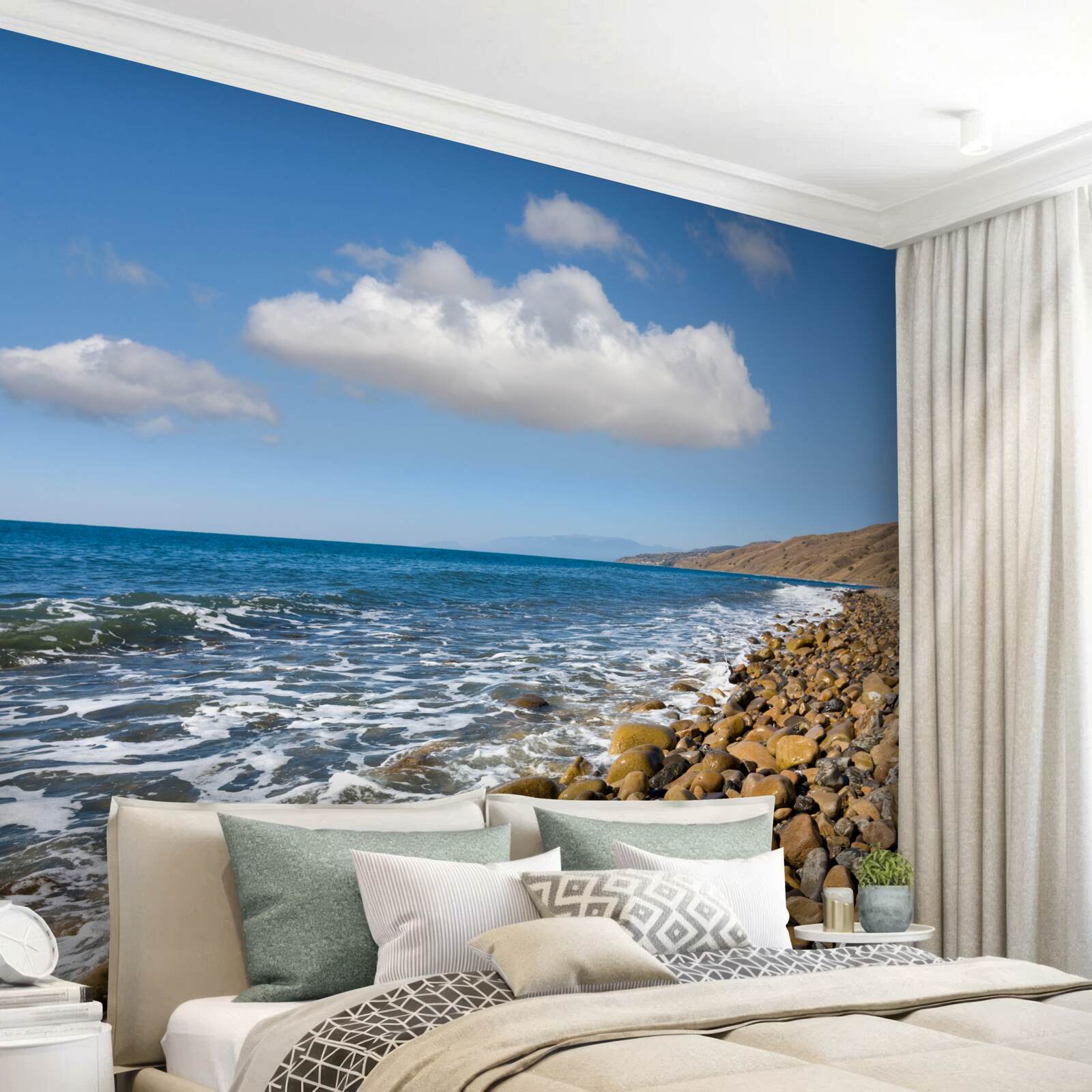 Papier peint les eaux tumultueuses de la côte rocheuse