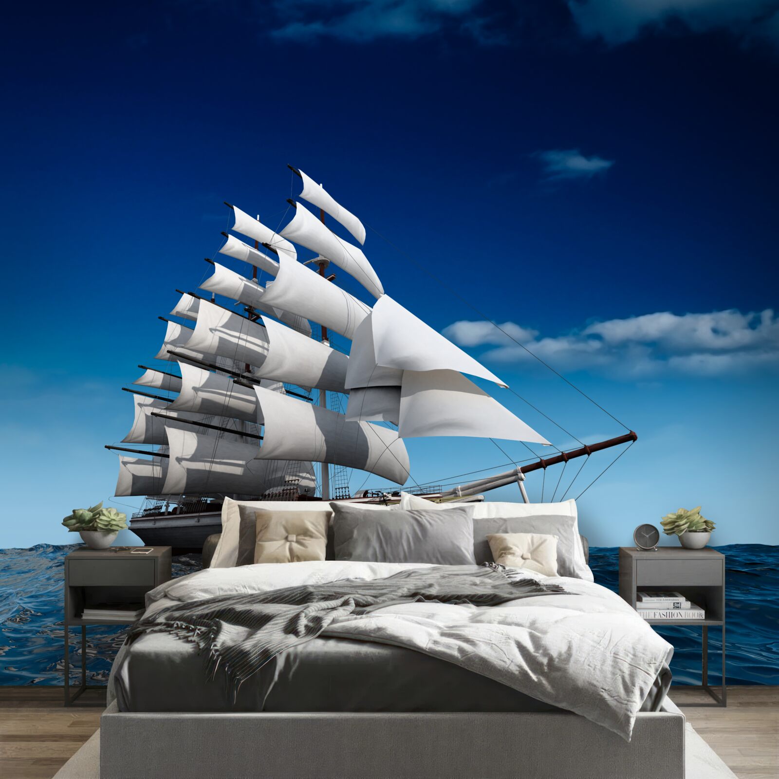 Papier peint un navire à voile en eaux calmes