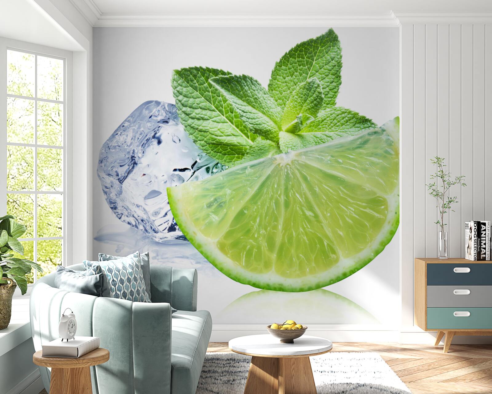 Papier peint Cocktail au citron vert et à la menthe