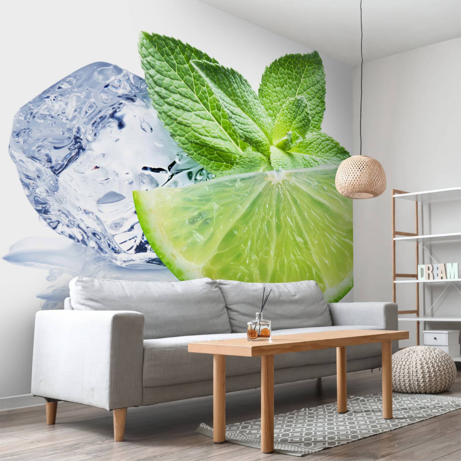 Papier peint Cocktail au citron vert et à la menthe