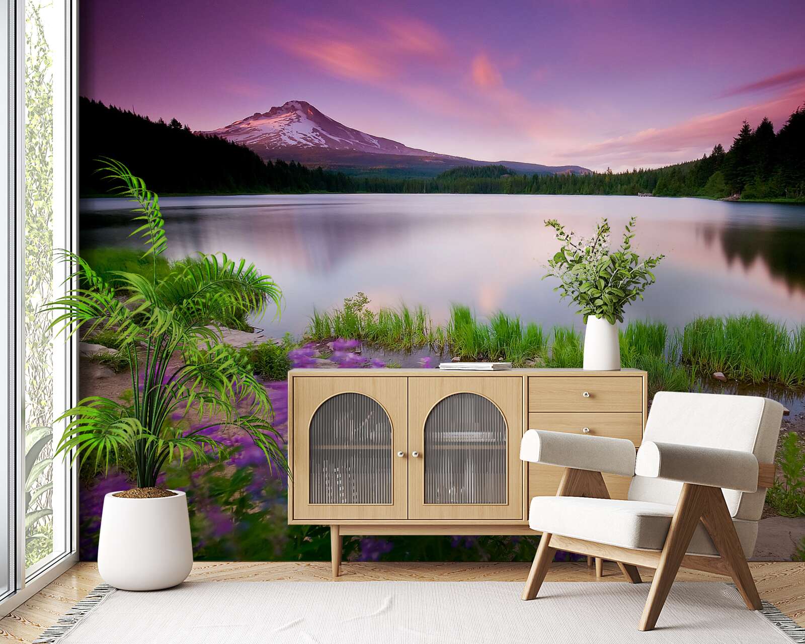 Papier peint fraîcheur du soir dans les alpes