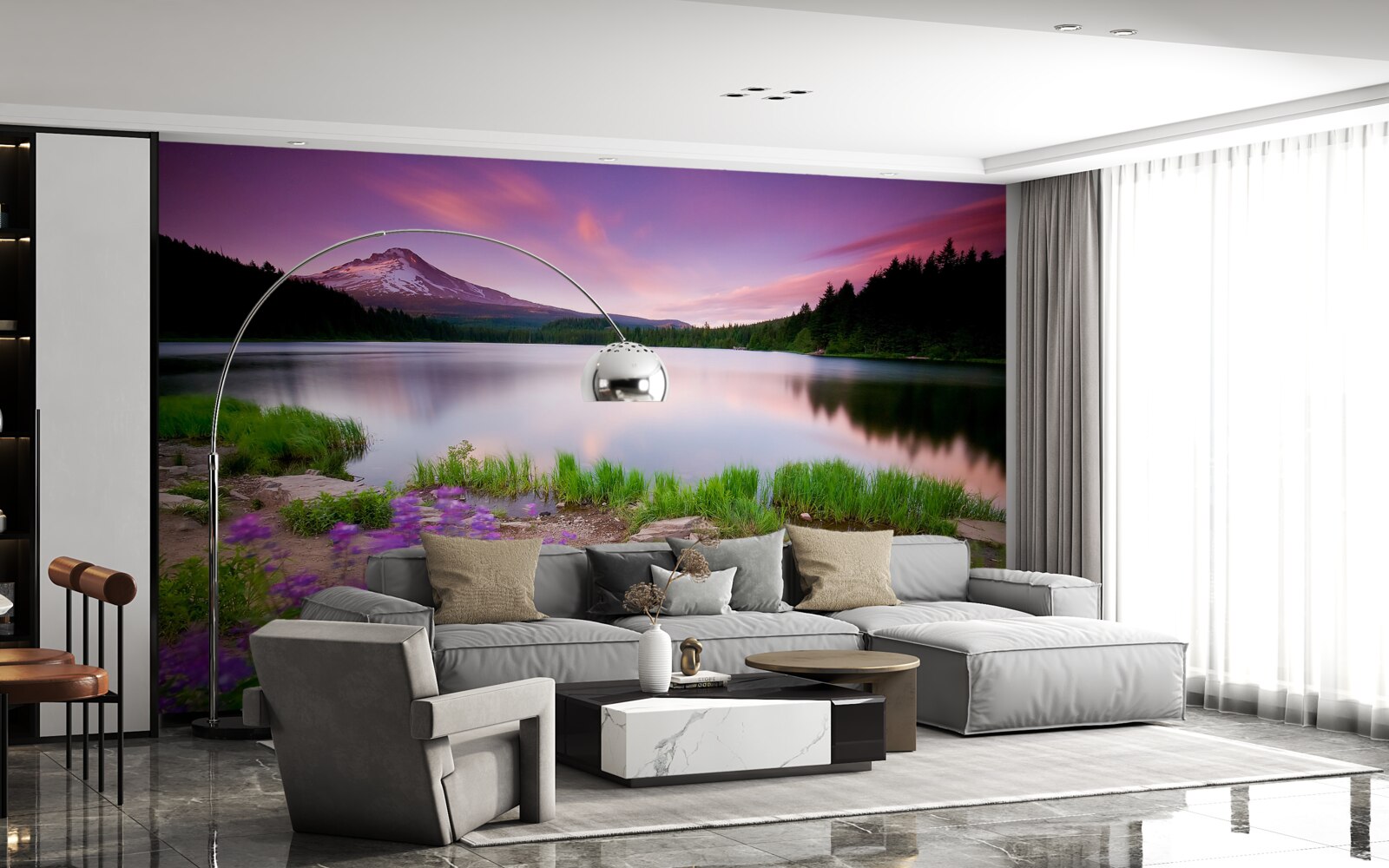 Papier peint fraîcheur du soir dans les alpes