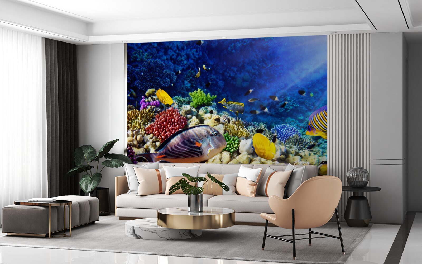 Papier peint créatures marines sous le soleil