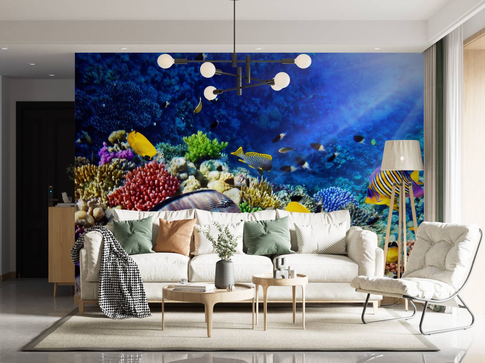 Papier peint créatures marines sous le soleil