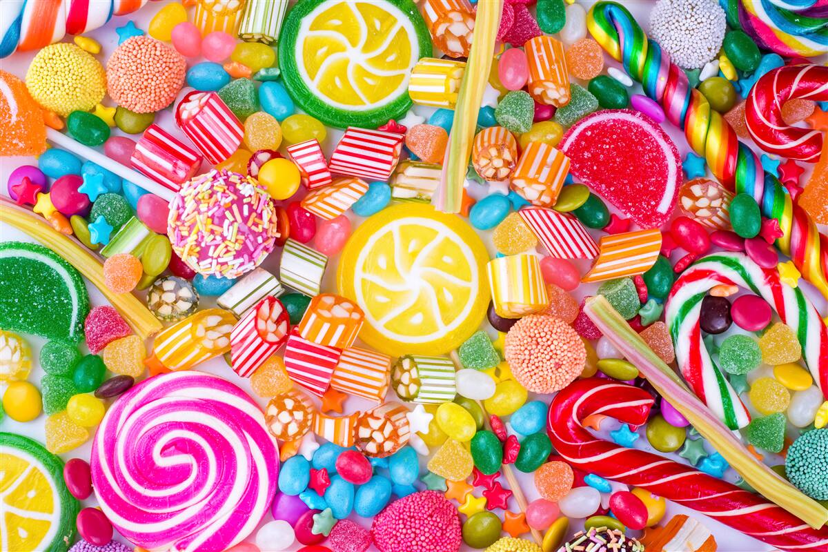 Papier peint bonbons juteux