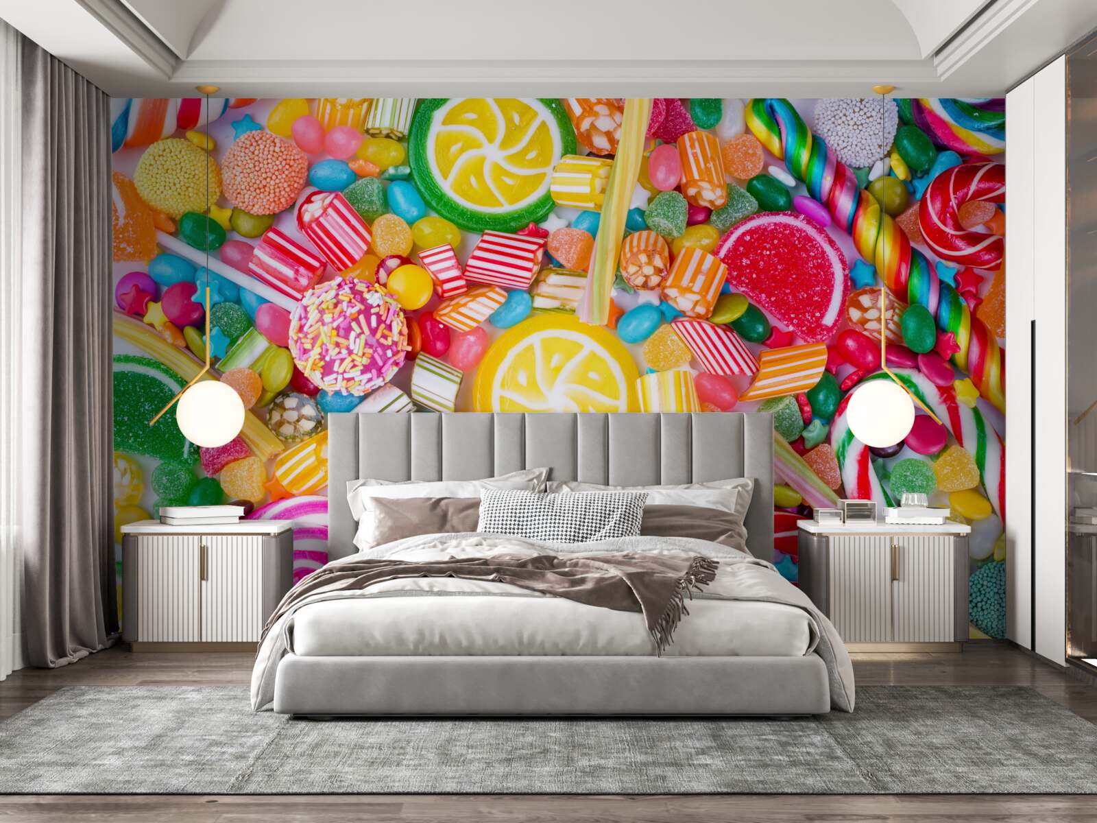 Papier peint bonbons juteux