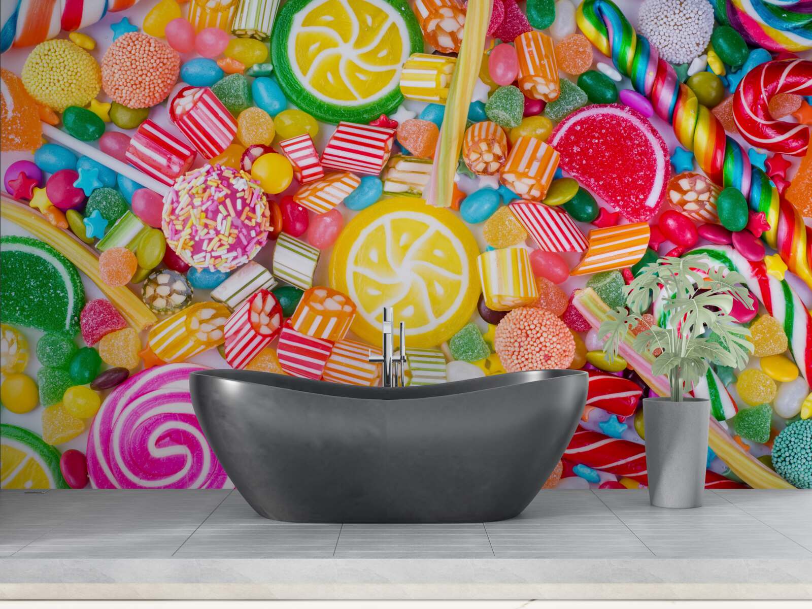 Papier peint bonbons juteux