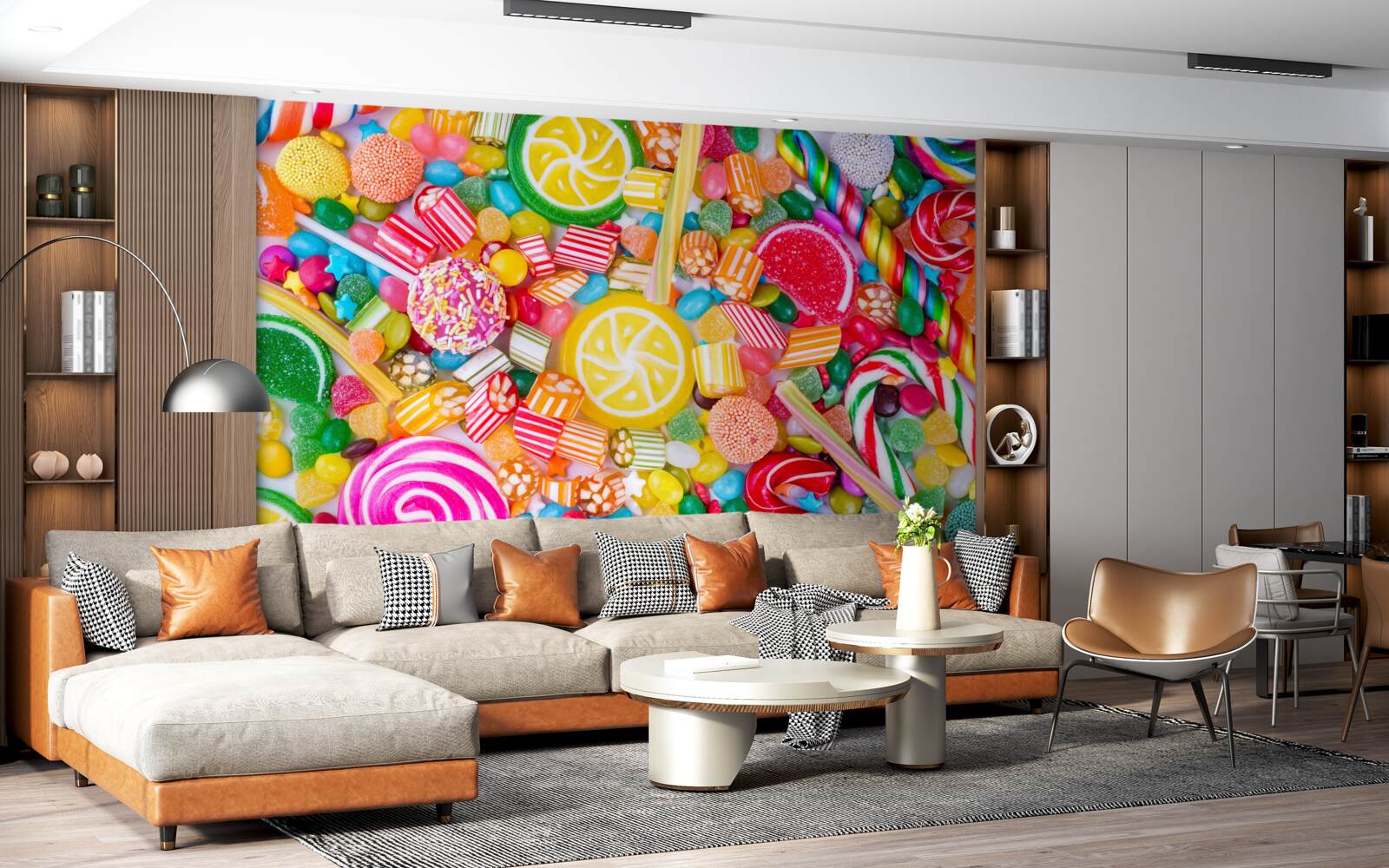 Papier peint bonbons juteux