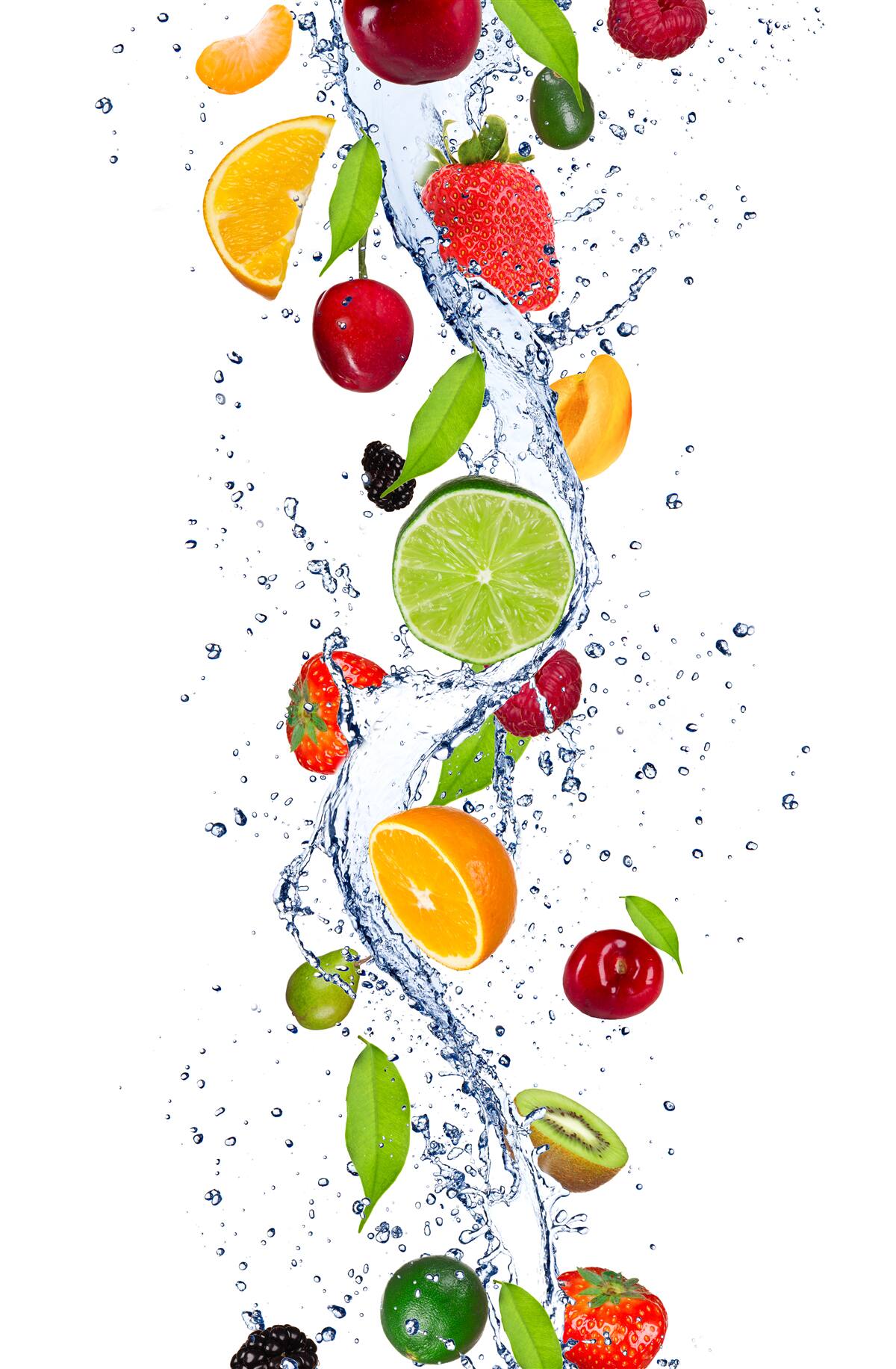 Papier peint eau et boisson aux fruits