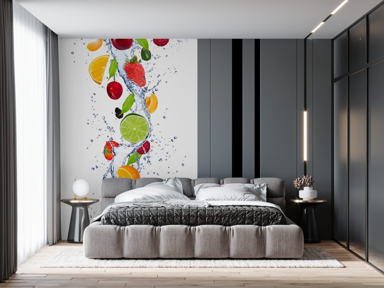 Papier peint eau et boisson aux fruits