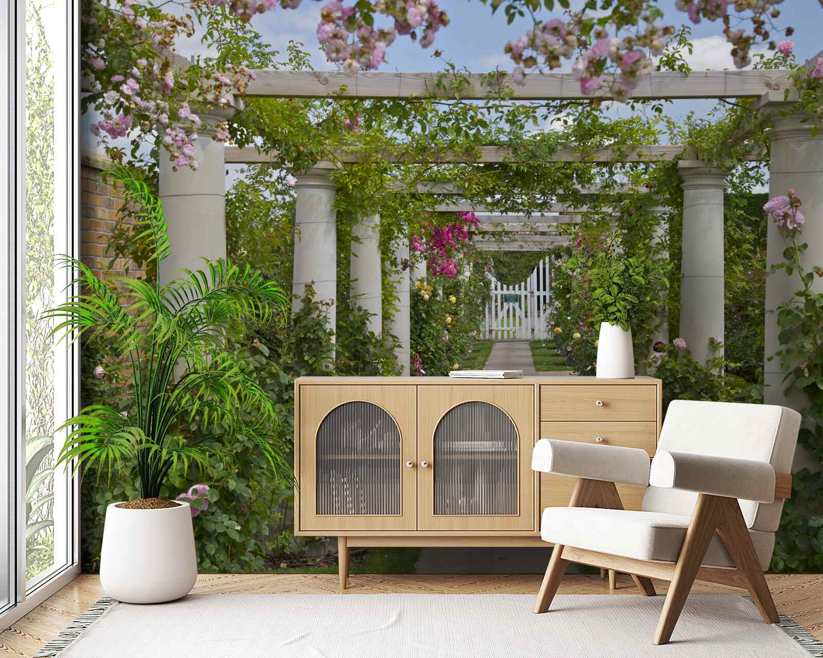 Papier peint végétation dans les arcs en pierre