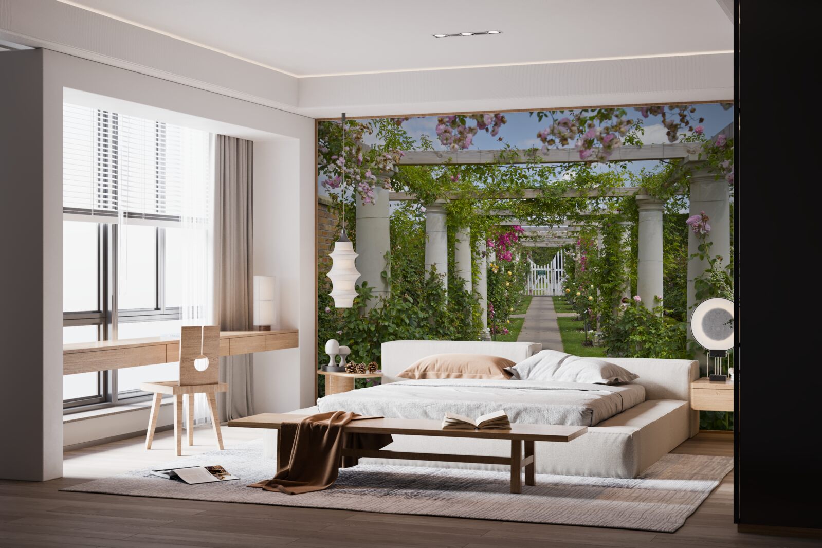 Papier peint végétation dans les arcs en pierre