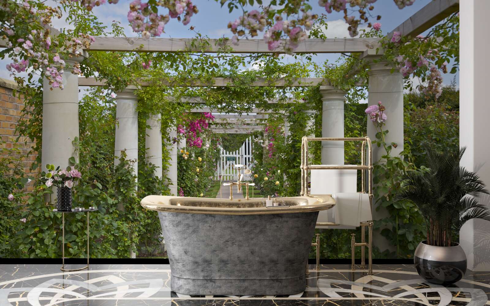 Papier peint végétation dans les arcs en pierre