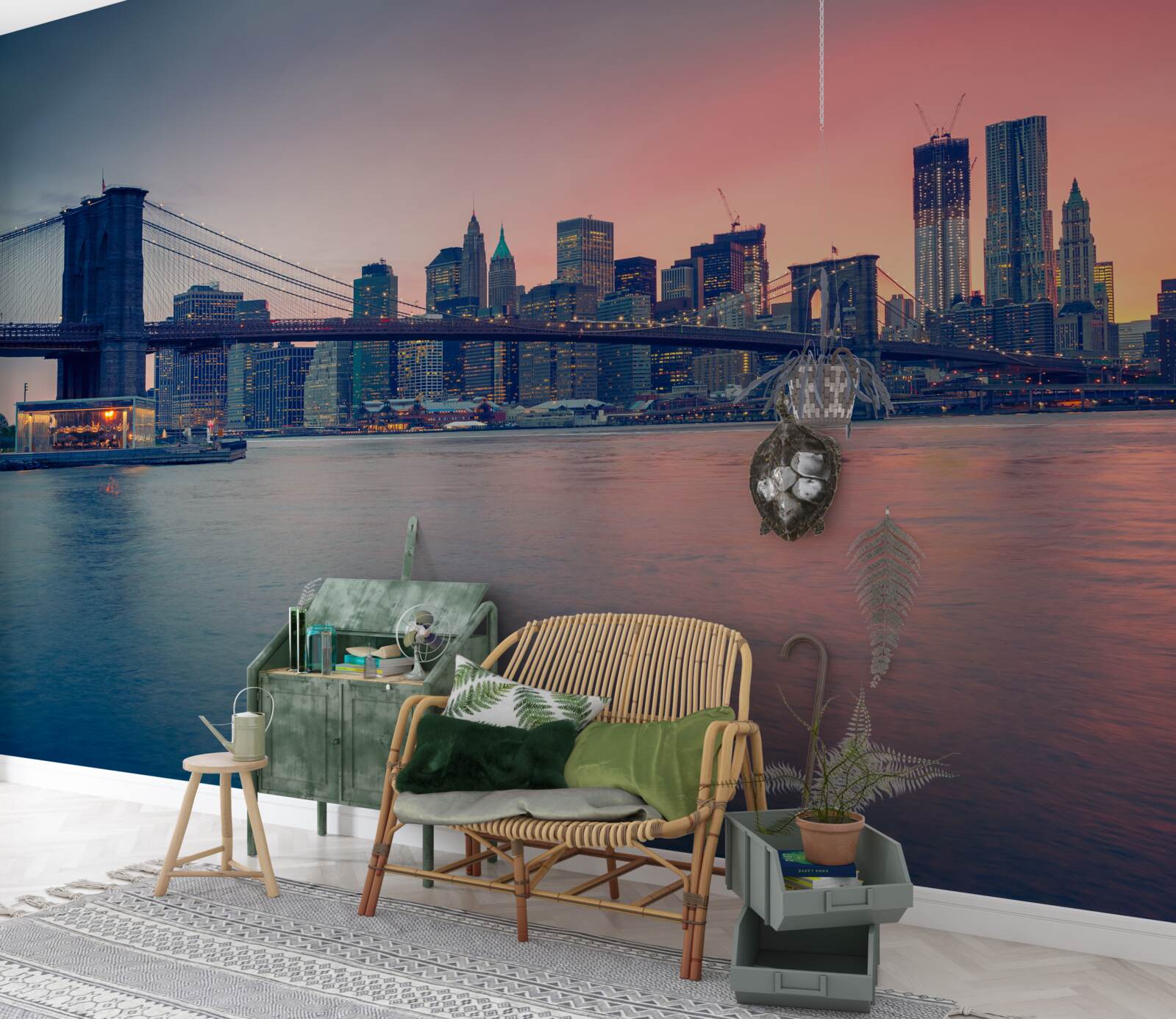 Papier peint vue de la ville sur la côte