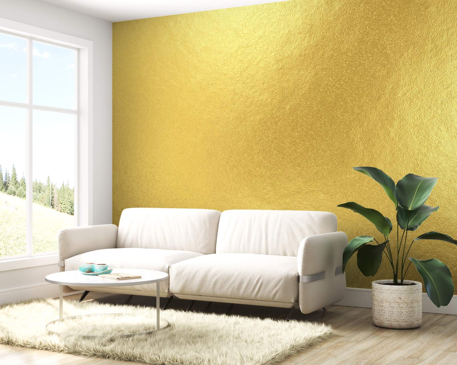 Papier peint le soleil par la fenêtre quand il pleut