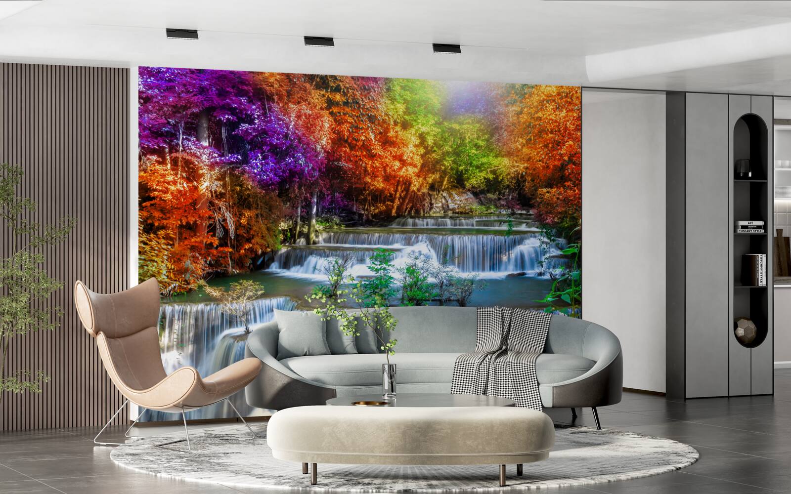 Papier peint cascade d'automne dans le désert