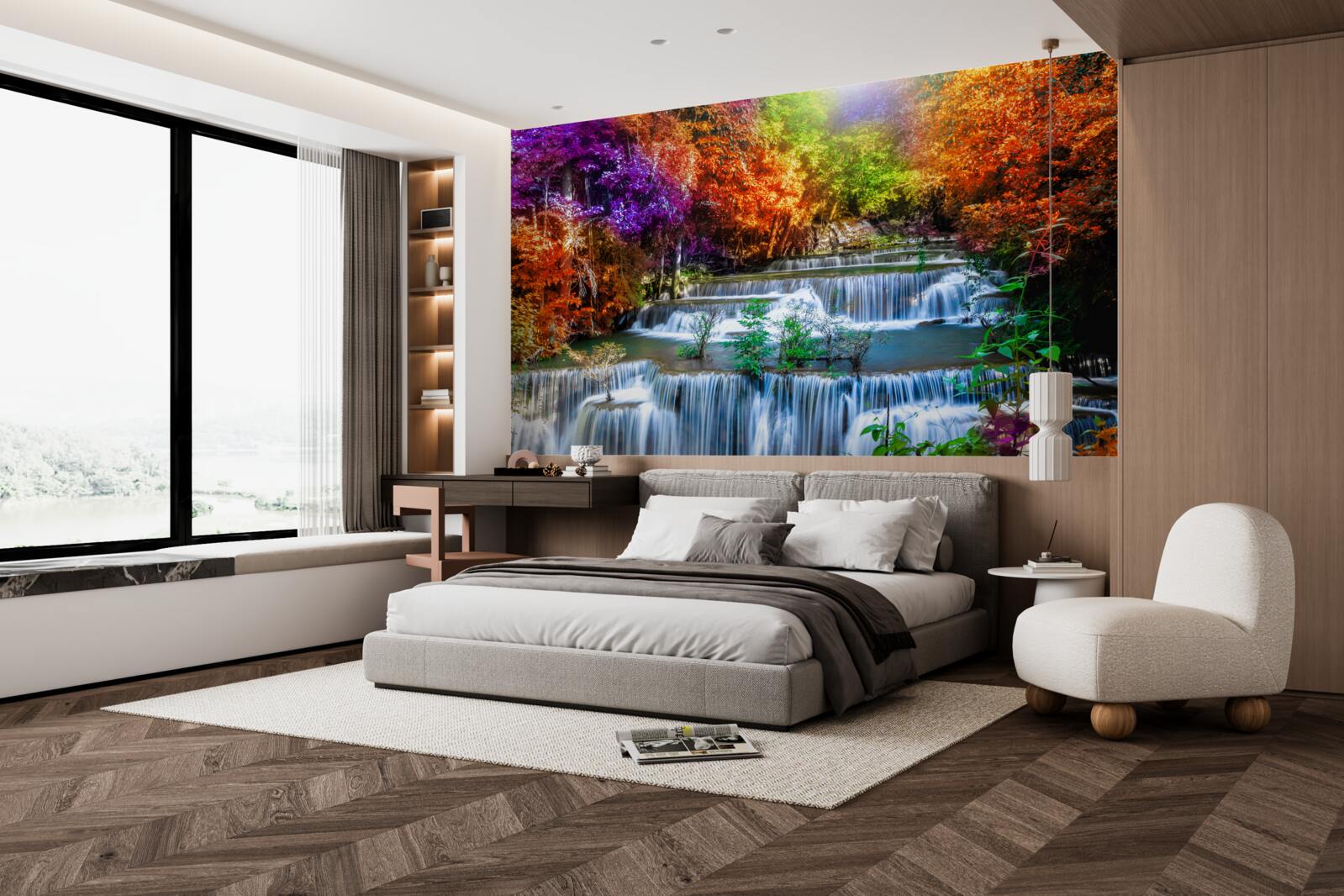 Papier peint cascade d'automne dans le désert