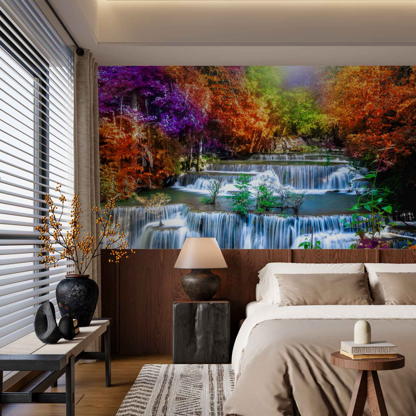 Papier peint cascade d'automne dans le désert