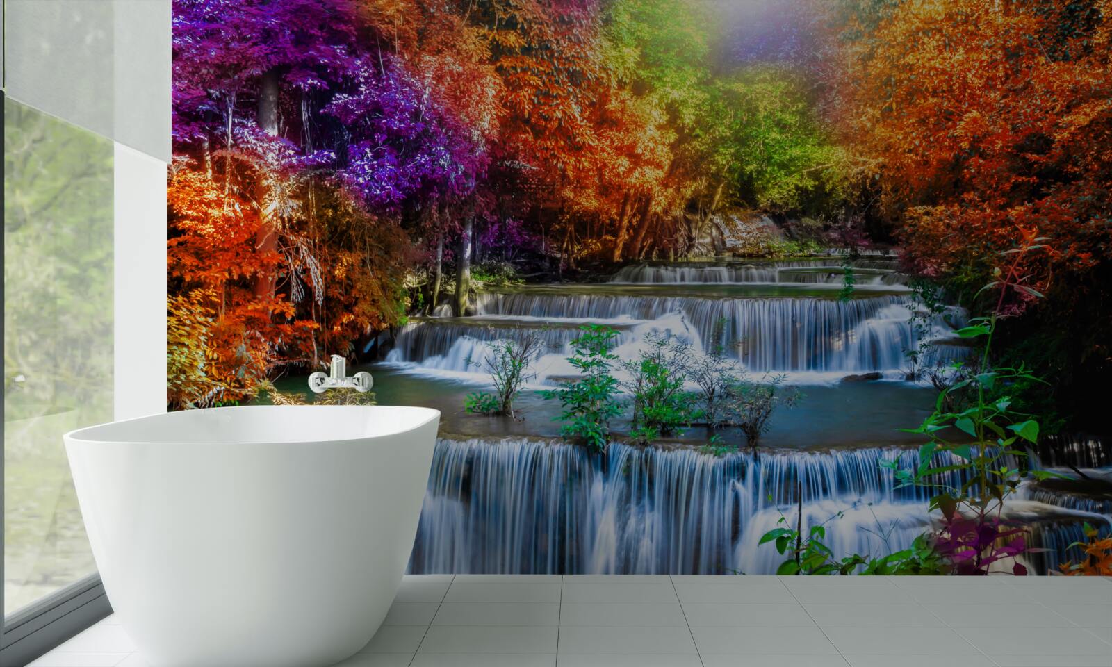 Papier peint cascade d'automne dans le désert