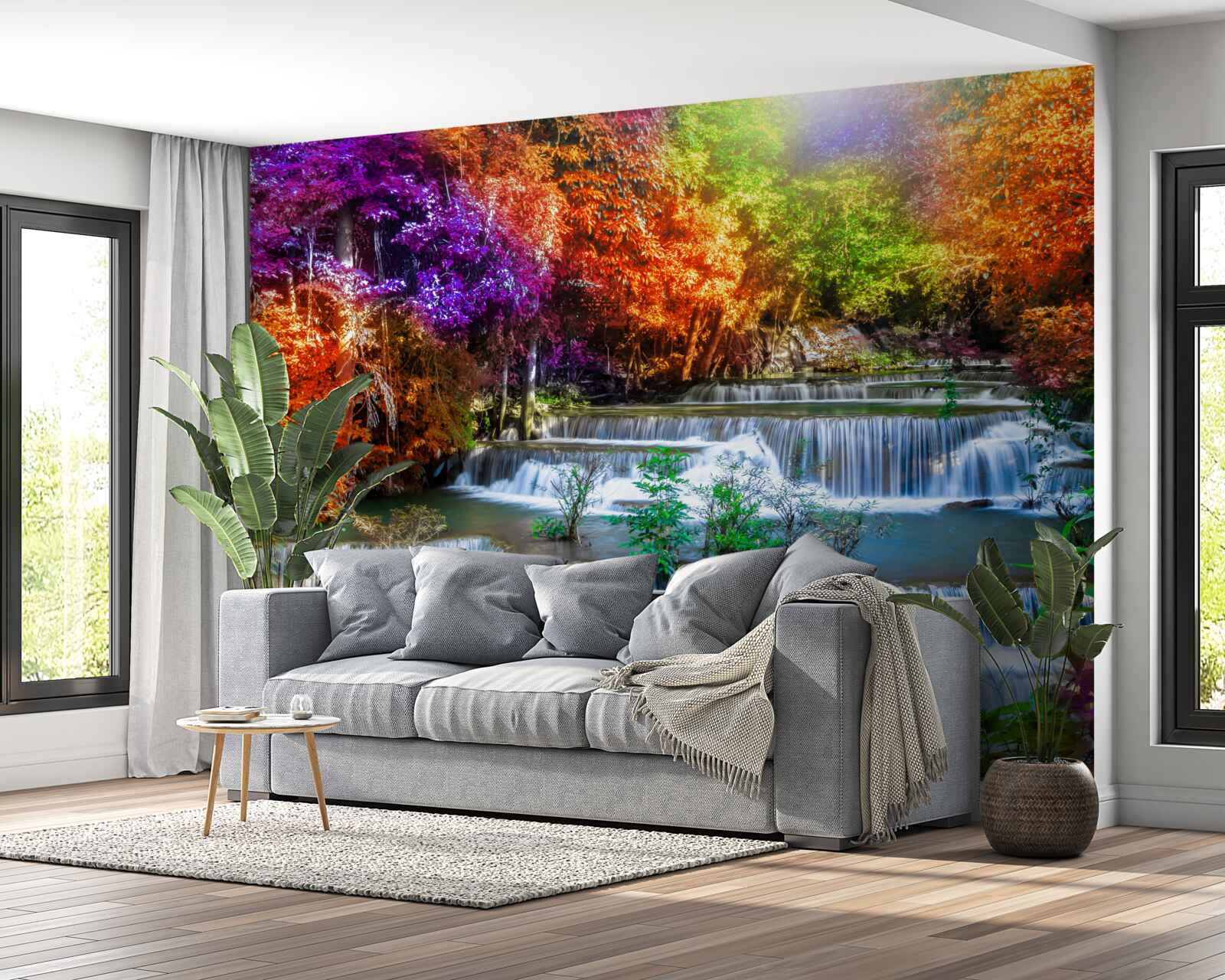 Papier peint cascade d'automne dans le désert