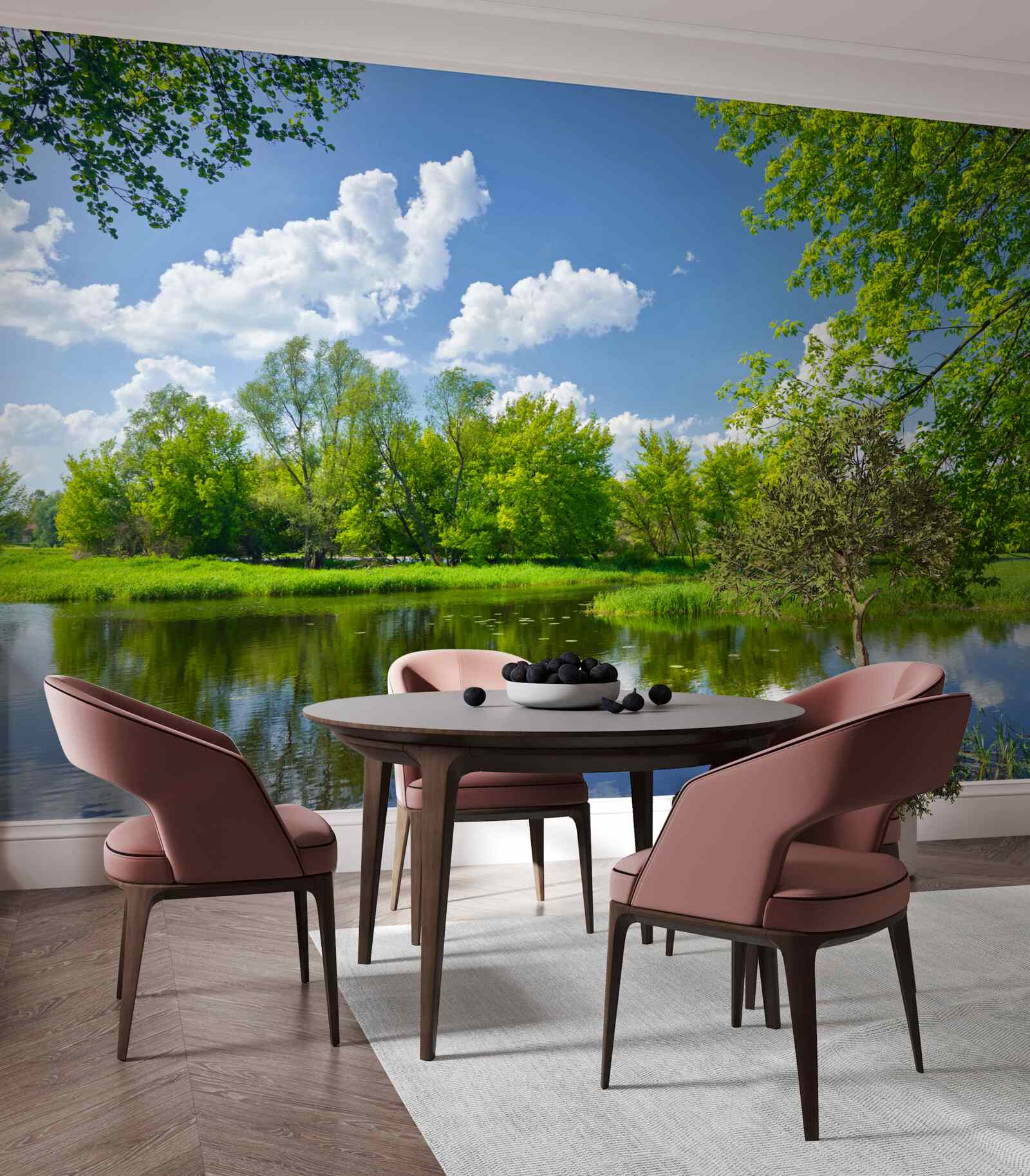 Papier peint les eaux calmes de la rivière des forêts