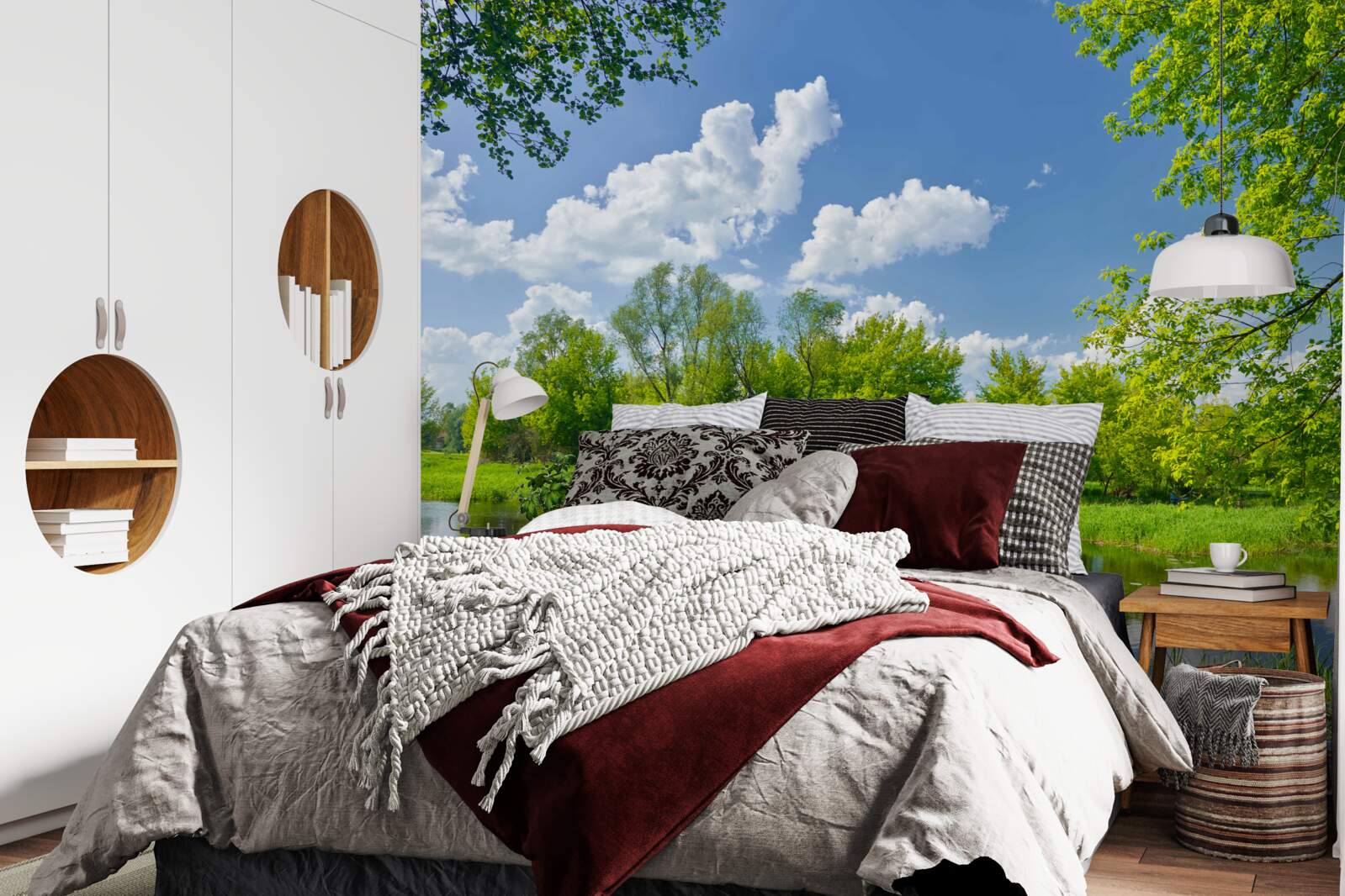 Papier peint les eaux calmes de la rivière des forêts