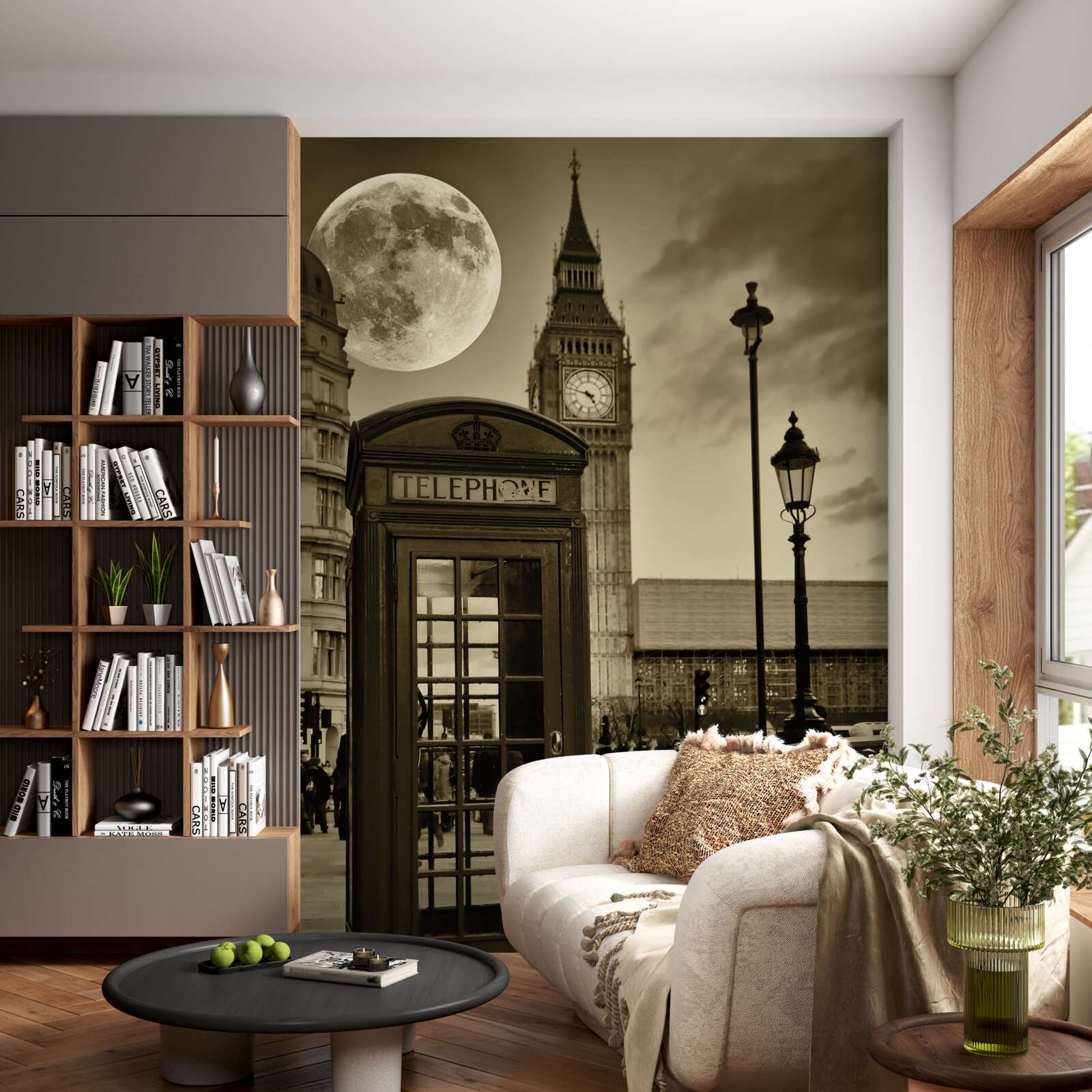 Papier peint cabine téléphonique près de Big Ben