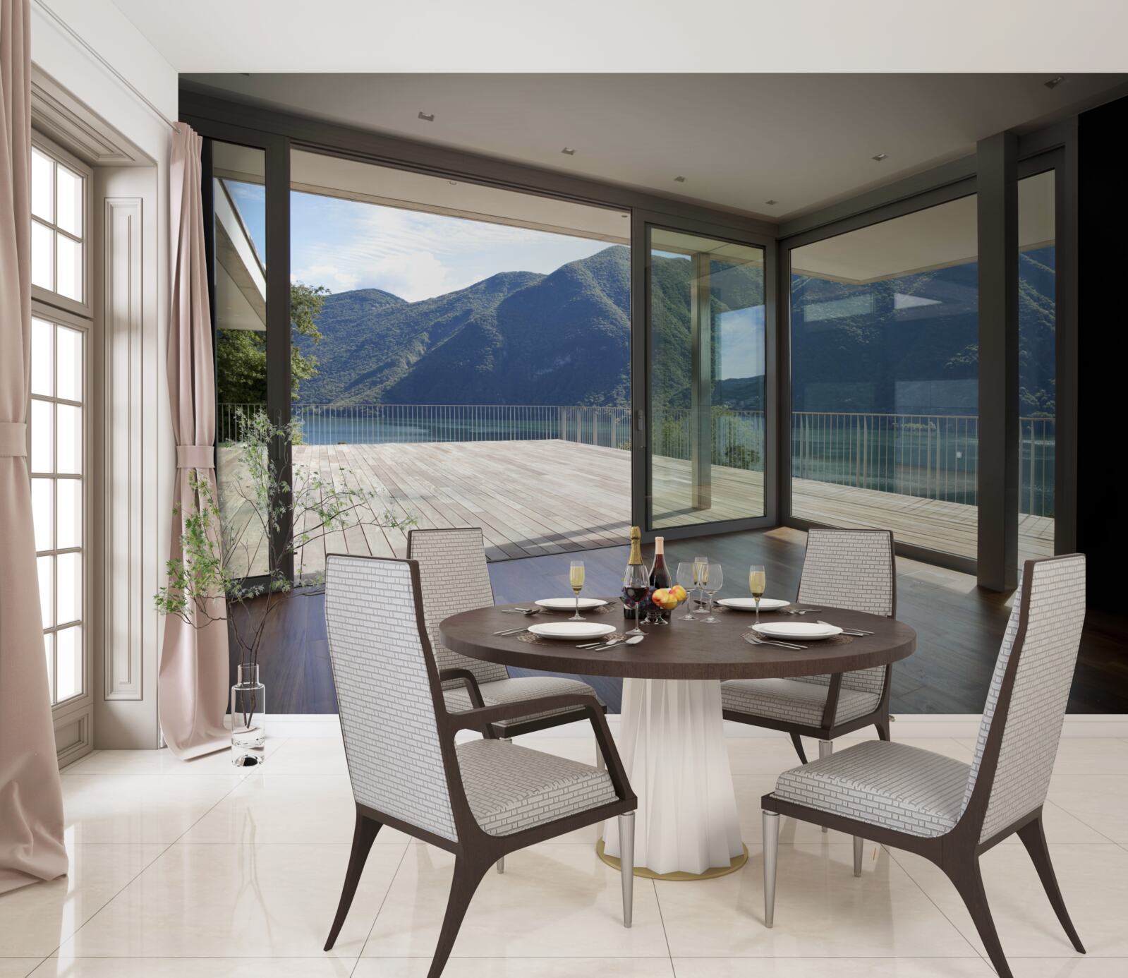 Papier peint magnifique vue panoramique depuis la terrasse