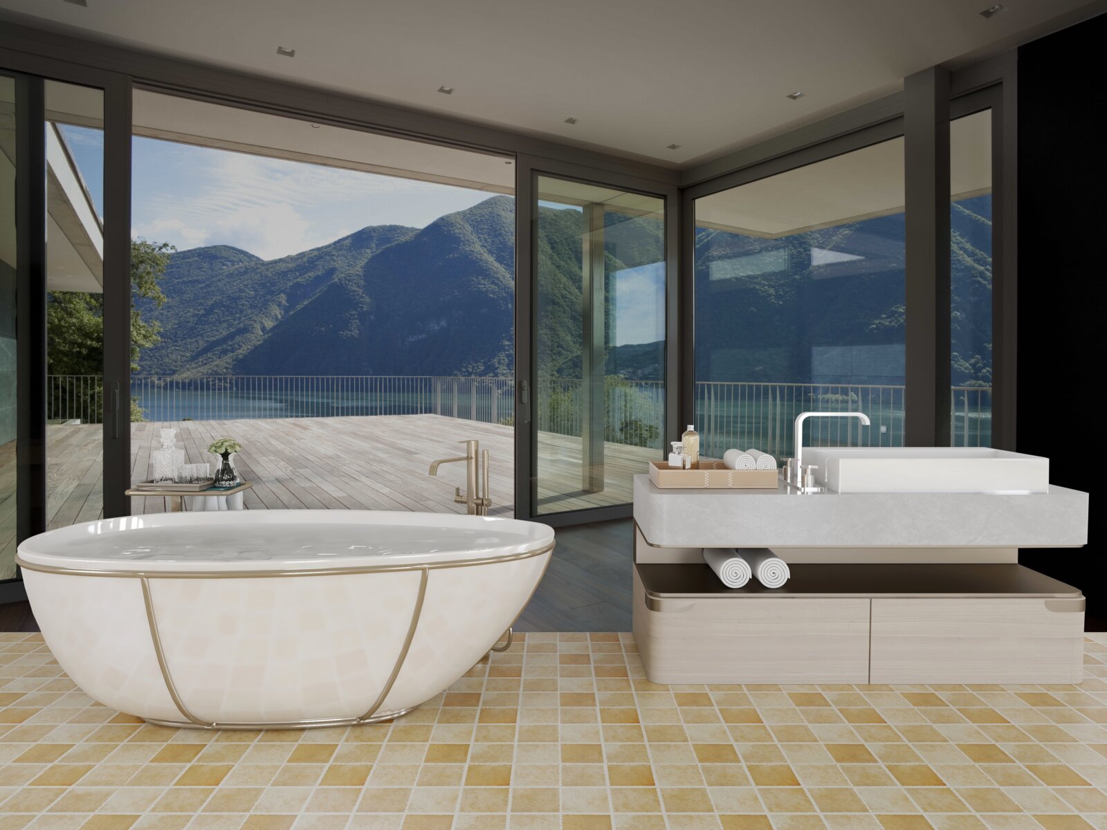 Papier peint magnifique vue panoramique depuis la terrasse