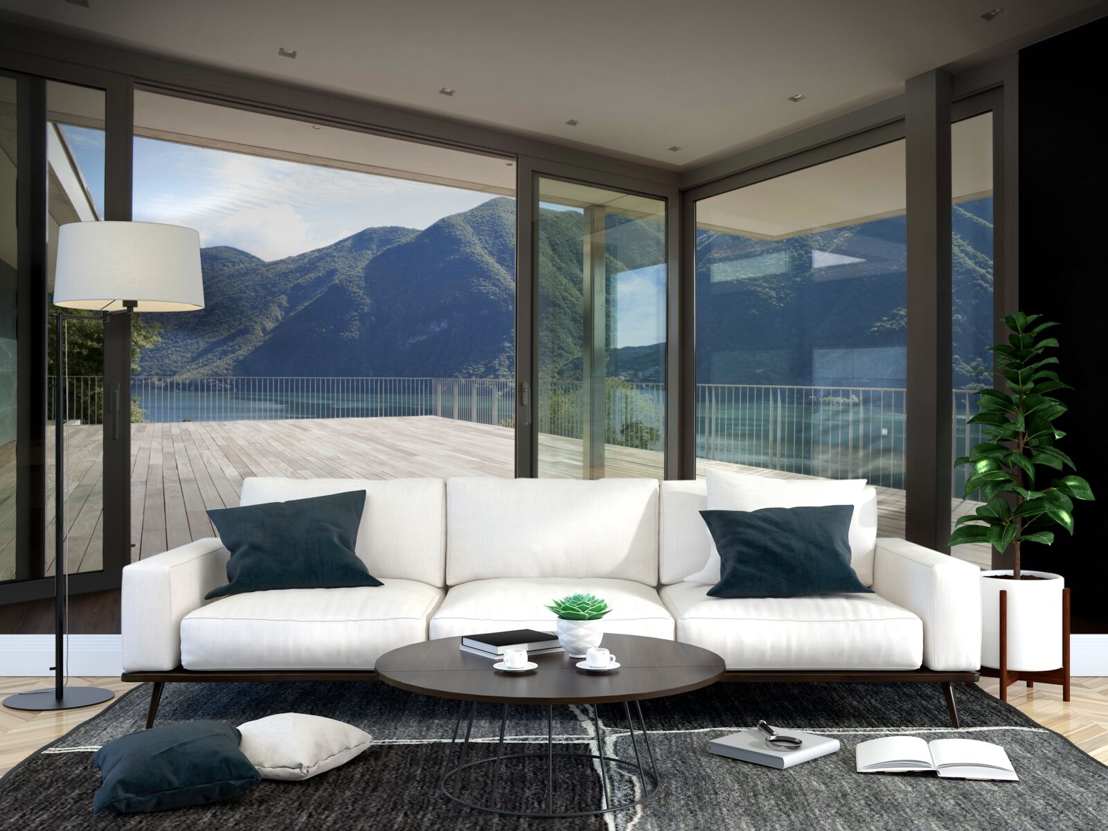 Papier peint magnifique vue panoramique depuis la terrasse