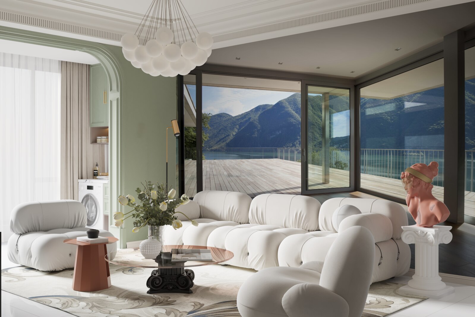 Papier peint magnifique vue panoramique depuis la terrasse