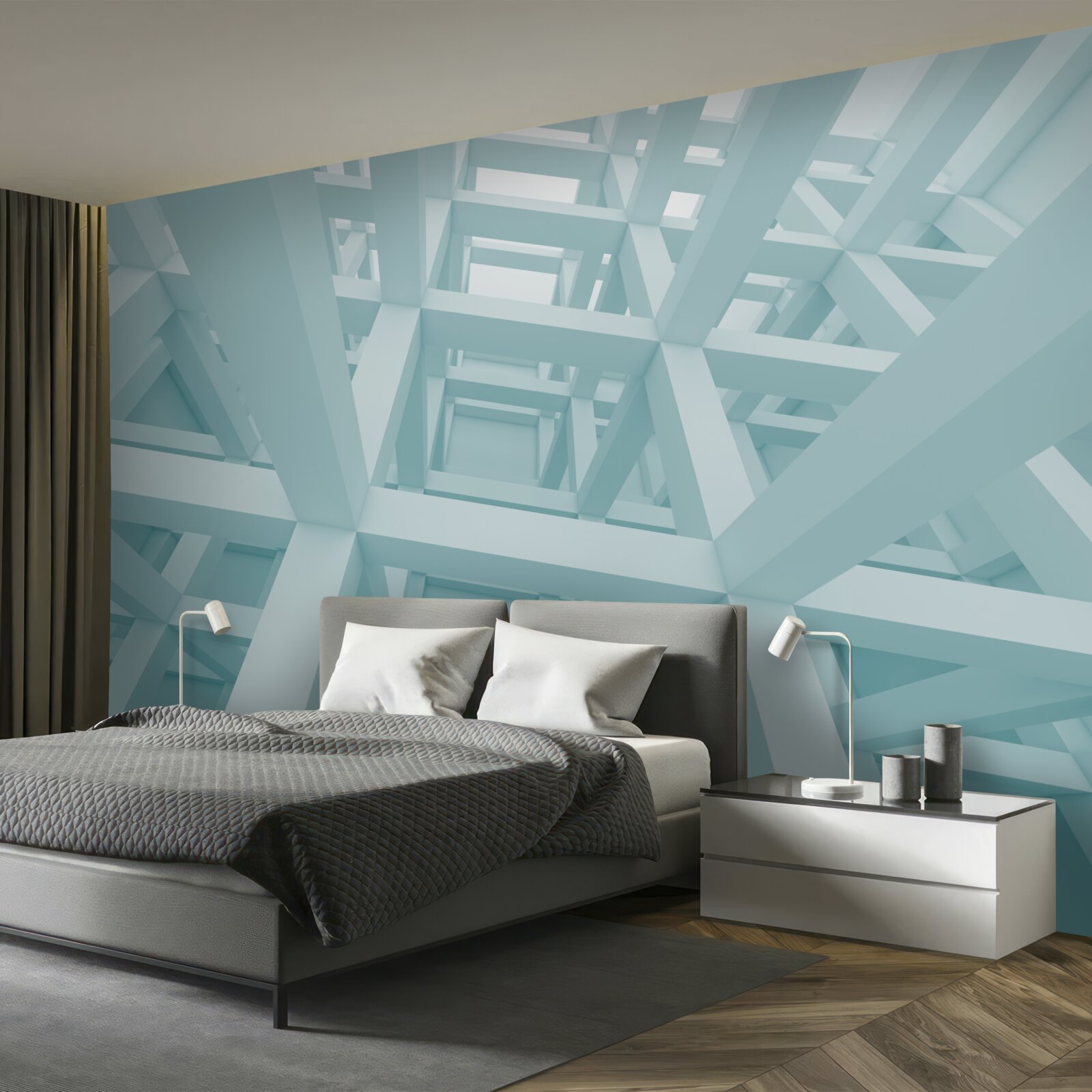 Papier peint formes métalliques abstraites