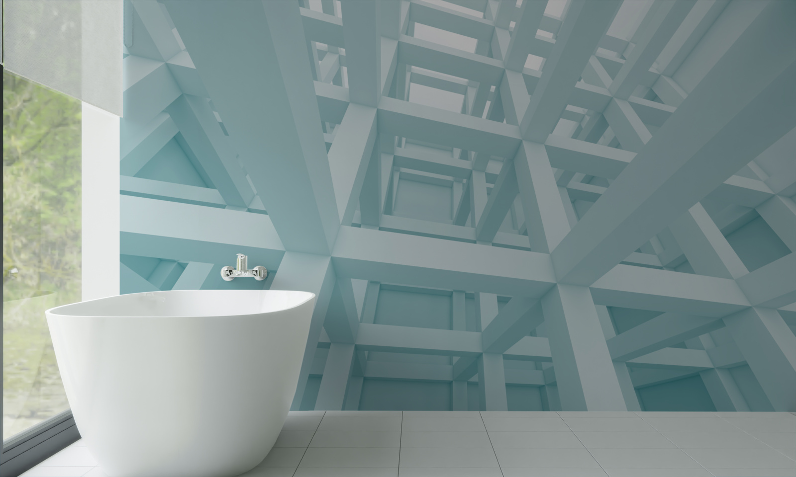 Papier peint formes métalliques abstraites