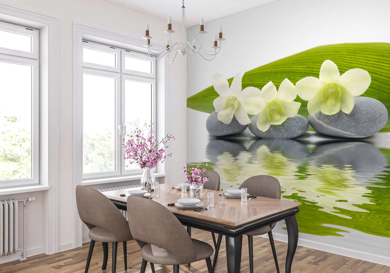 Papier peint ligne à la surface de l'eau