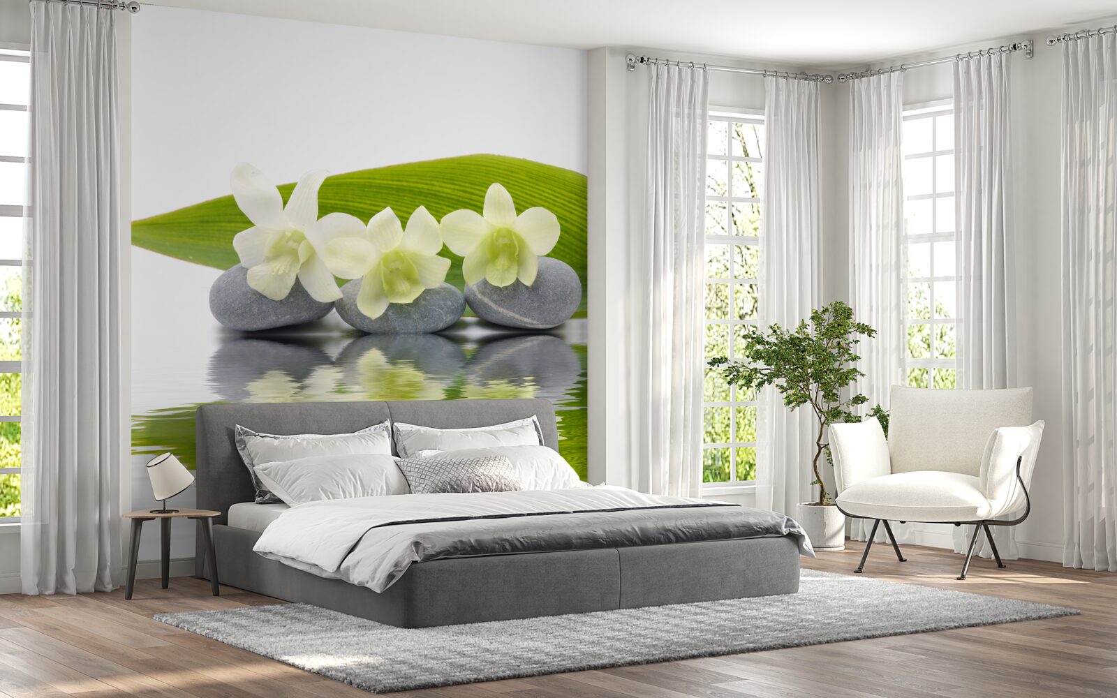 Papier peint ligne à la surface de l'eau