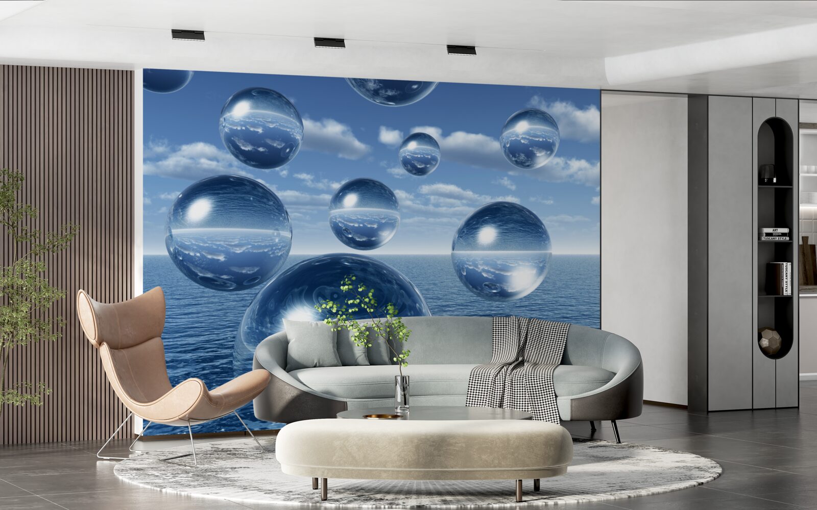 Papier peint des gouttes d'eau s'écoulent dans la mer