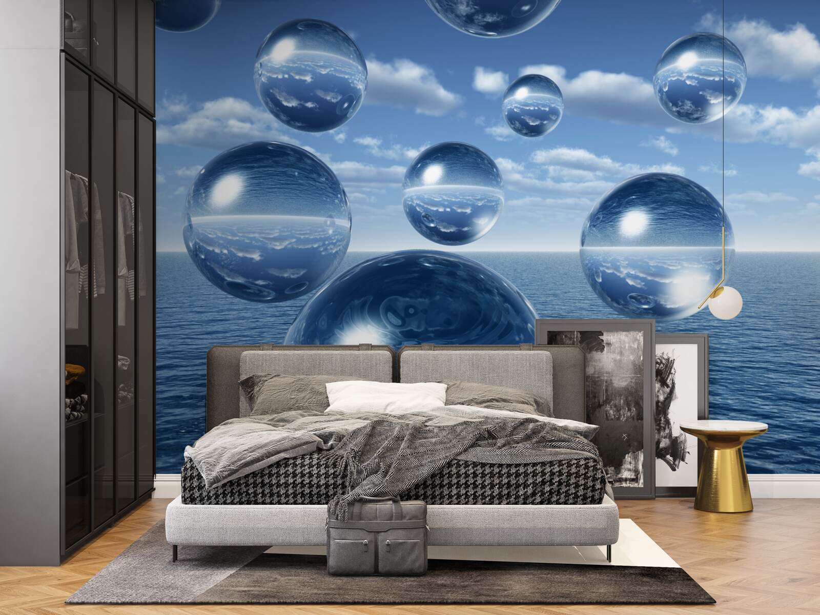 Papier peint des gouttes d'eau s'écoulent dans la mer