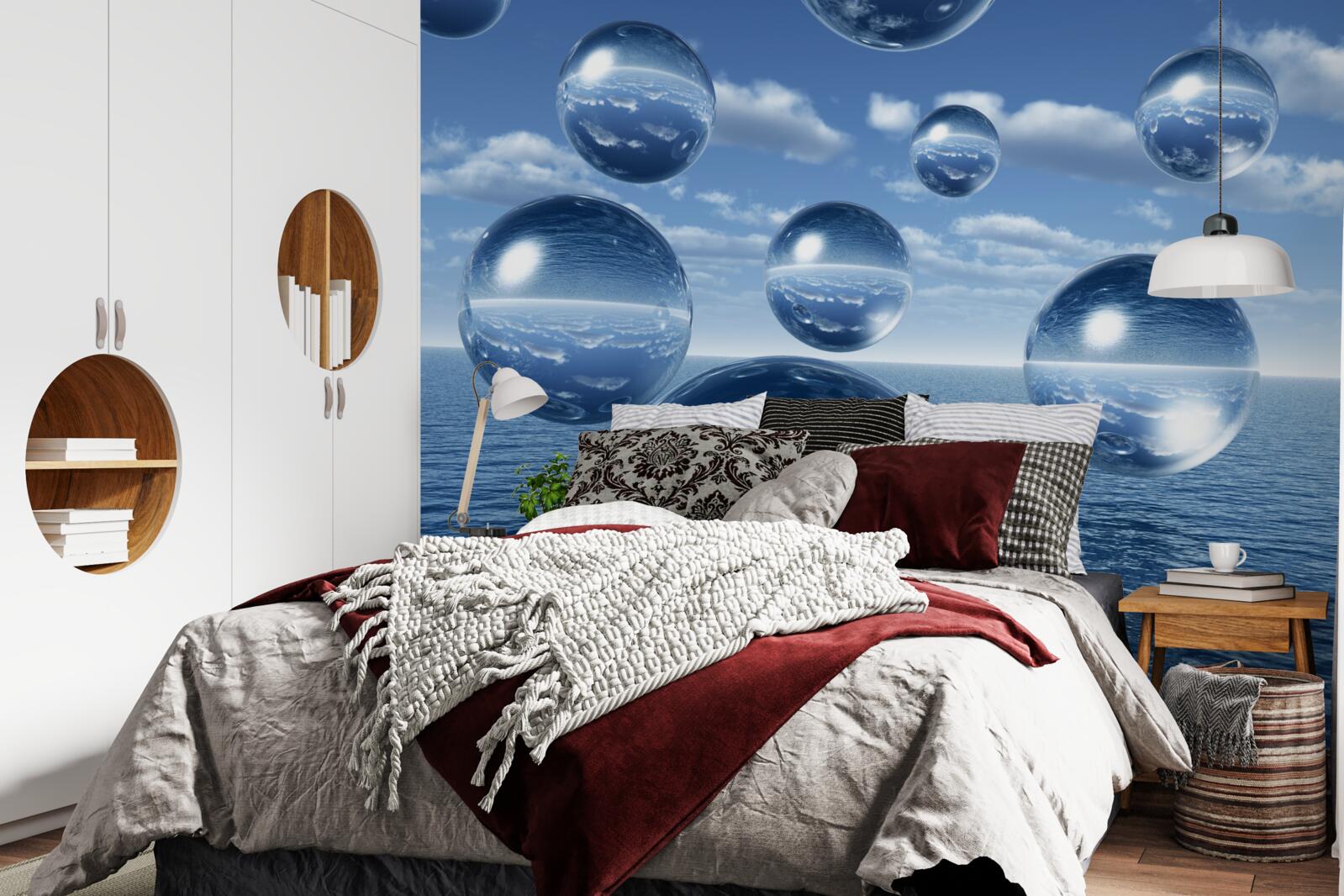 Papier peint des gouttes d'eau s'écoulent dans la mer