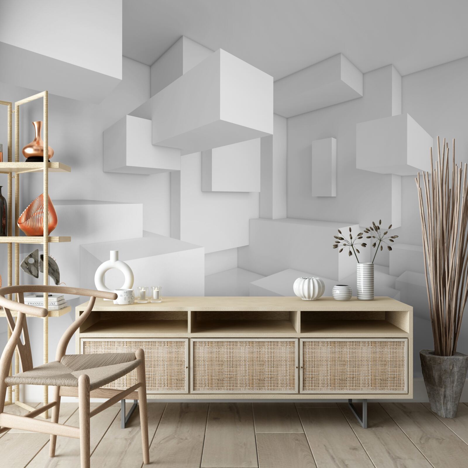 Papier peint composition de rectangles volants