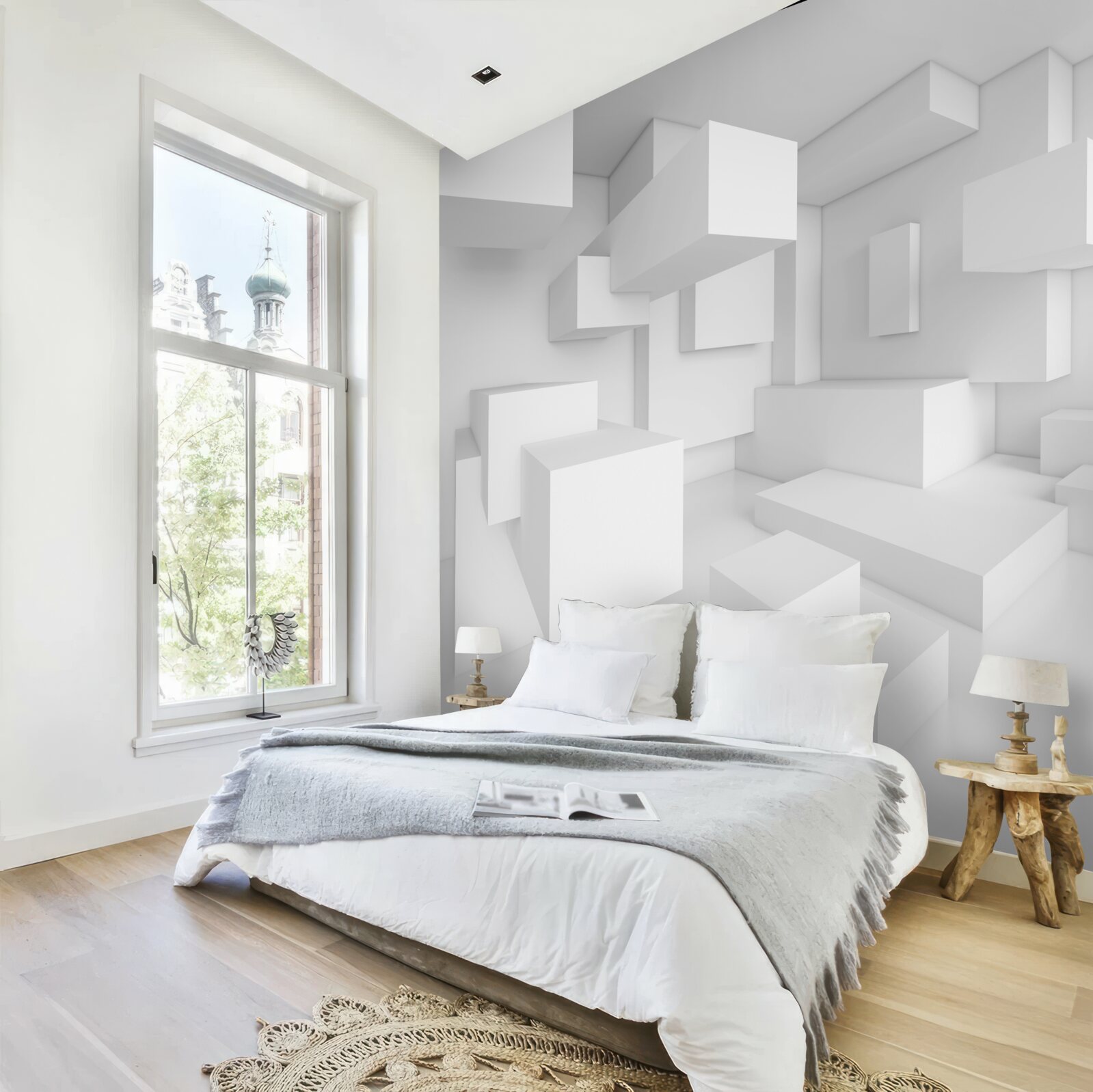 Papier peint composition de rectangles volants