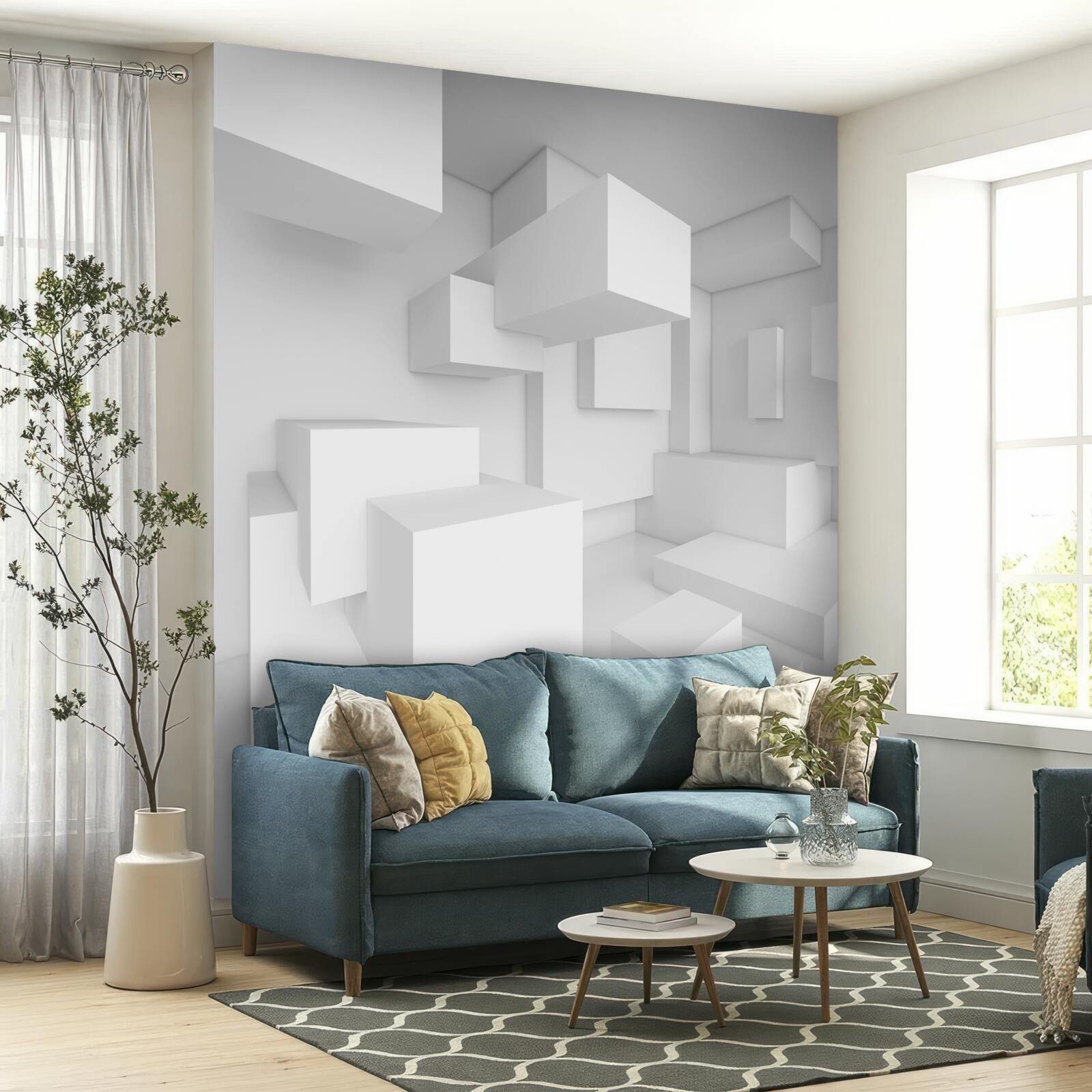 Papier peint composition de rectangles volants