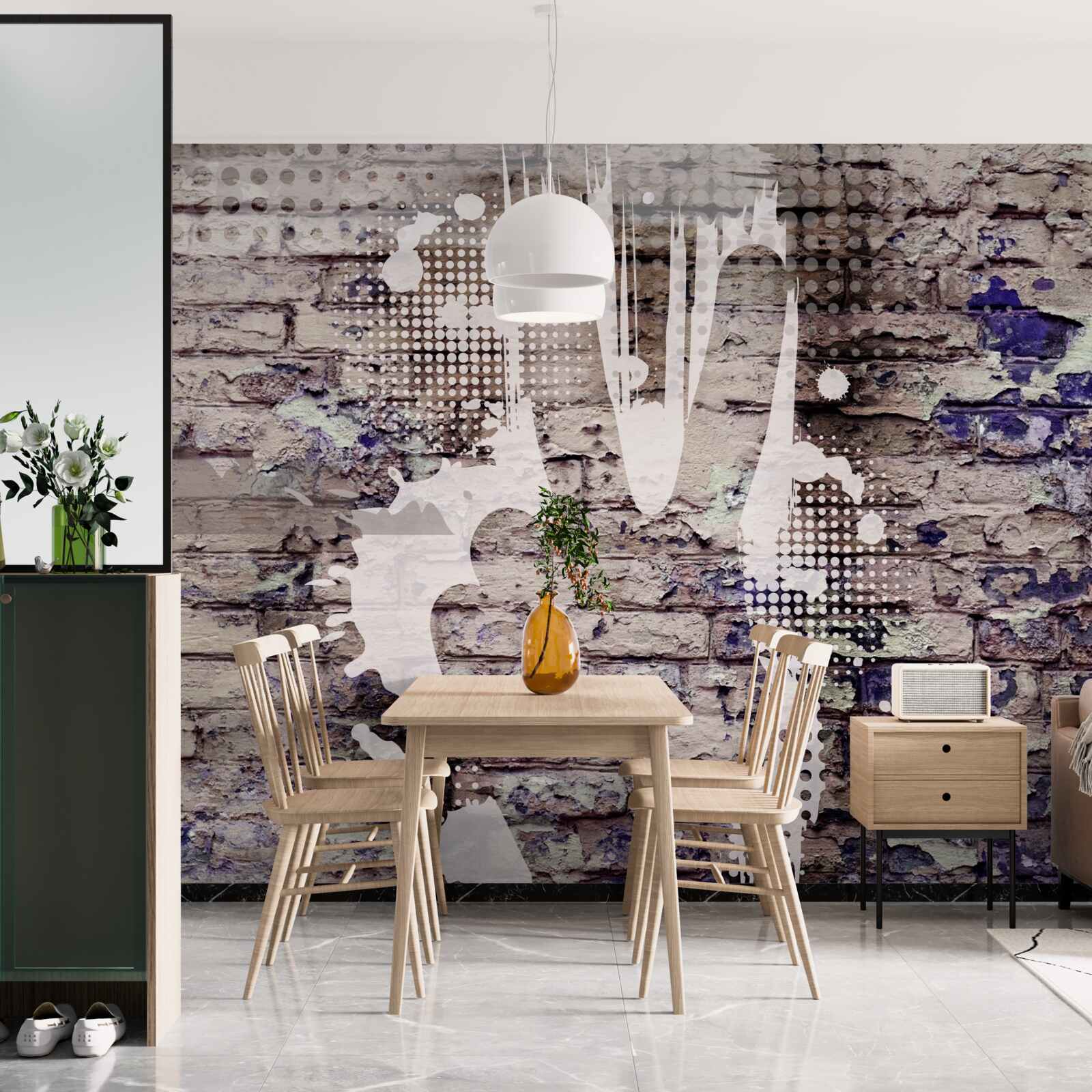 Papier peint l'ombre d'une main sur le mur